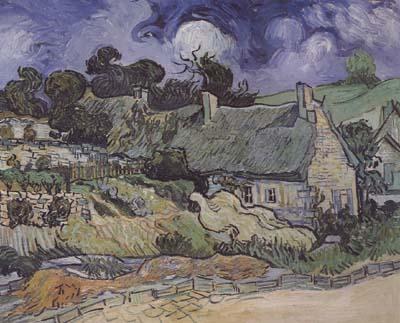 Vincent Van Gogh Thatched Cottages at Cordeville,at Auvers-sur-Oise (mk06) France oil painting art
